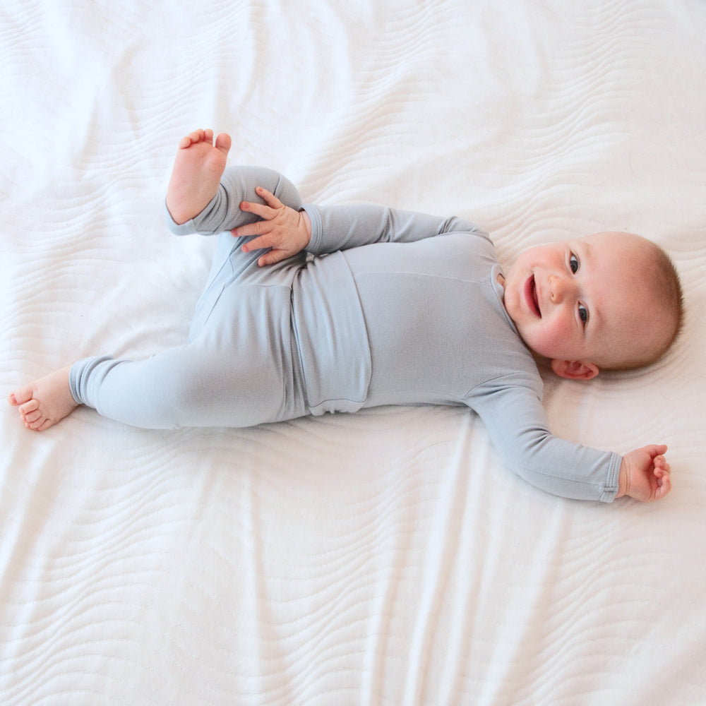 Children's Boutique, super cozy and soft no-snap onesies and pants, sky blue, soft blue, Soft baby garments