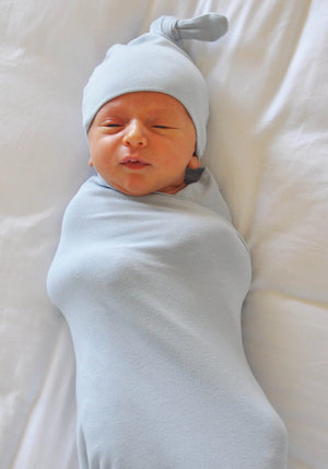 Stretchy soft swaddle blanket in Sky Blue for Newborn to Toddler
